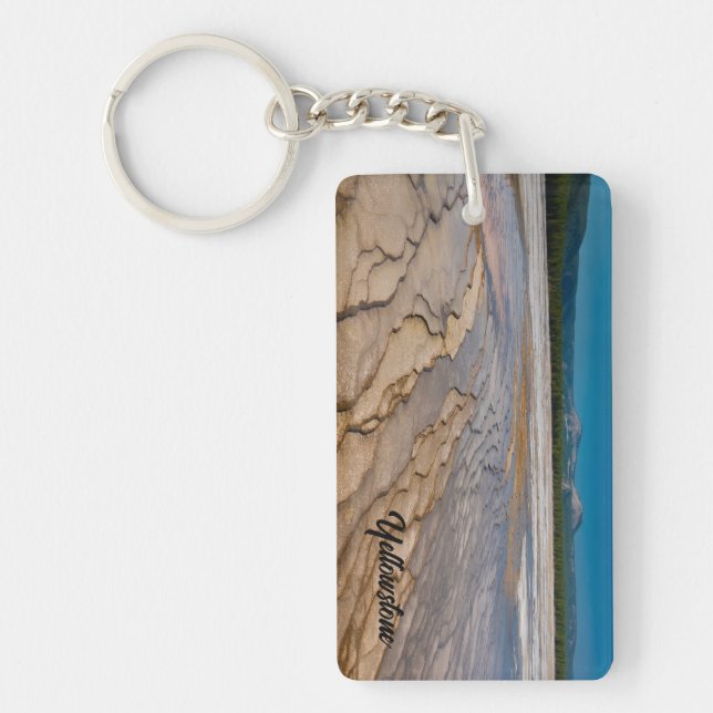 Around of the Grand Prismatic Spring Yellowstone Keychain (Front)
