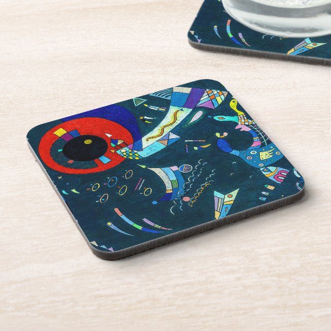 Around the Circle - Wassily Kandinsky Abstraction  Beverage Coaster (Left Side)