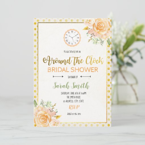 Around the clock bridal shower card Zazzle