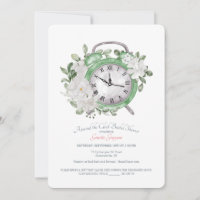 Around the Clock Bridal Shower Green Invitation