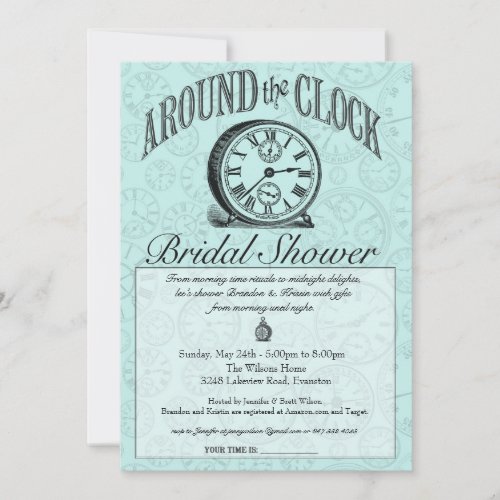 Around the Clock Bridal Shower Invitation