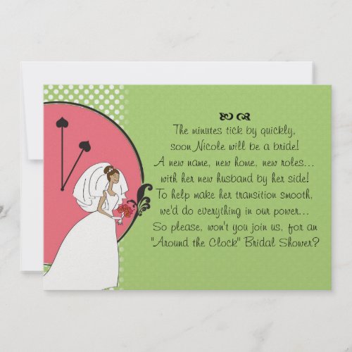 "Around the Clock" Bridal Shower Invitation