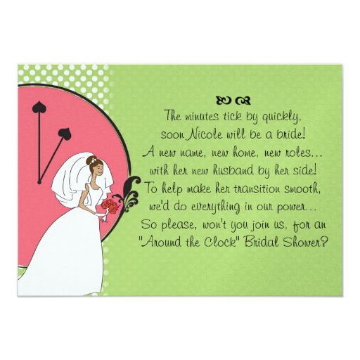 Around The Clock Bridal Shower Invitations 9