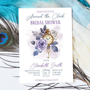 Around the clock bridal shower invitation
