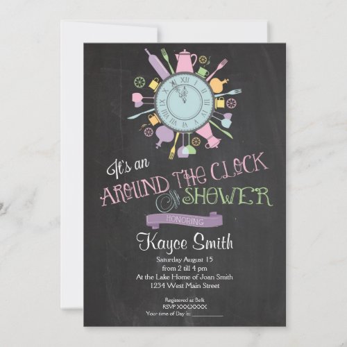 Around the Clock Bridal Shower Invitation