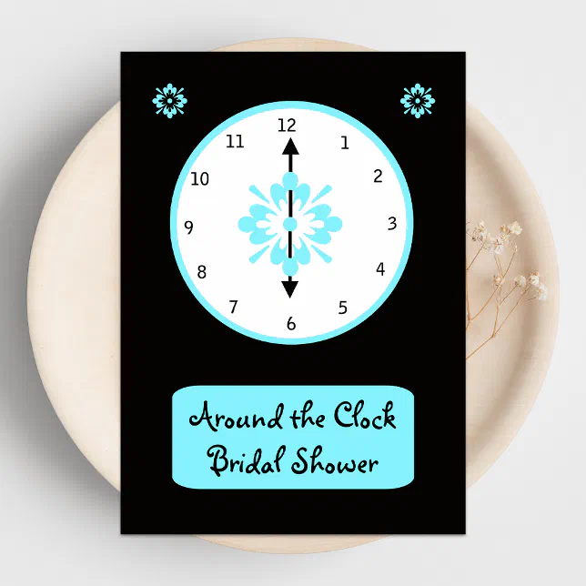 Around the Clock Bridal Shower Invitation Blue Zazzle