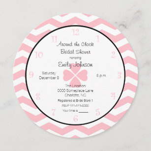 Around The Clock Shower Invitations Invitation Templates Zazzle