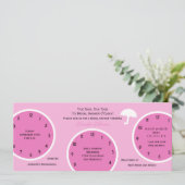 Around the Clock Bridal Shower Invitation Pink (Standing Front)