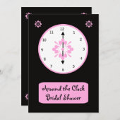 Around the Clock Bridal Shower Invitation -- Pink (Front/Back)