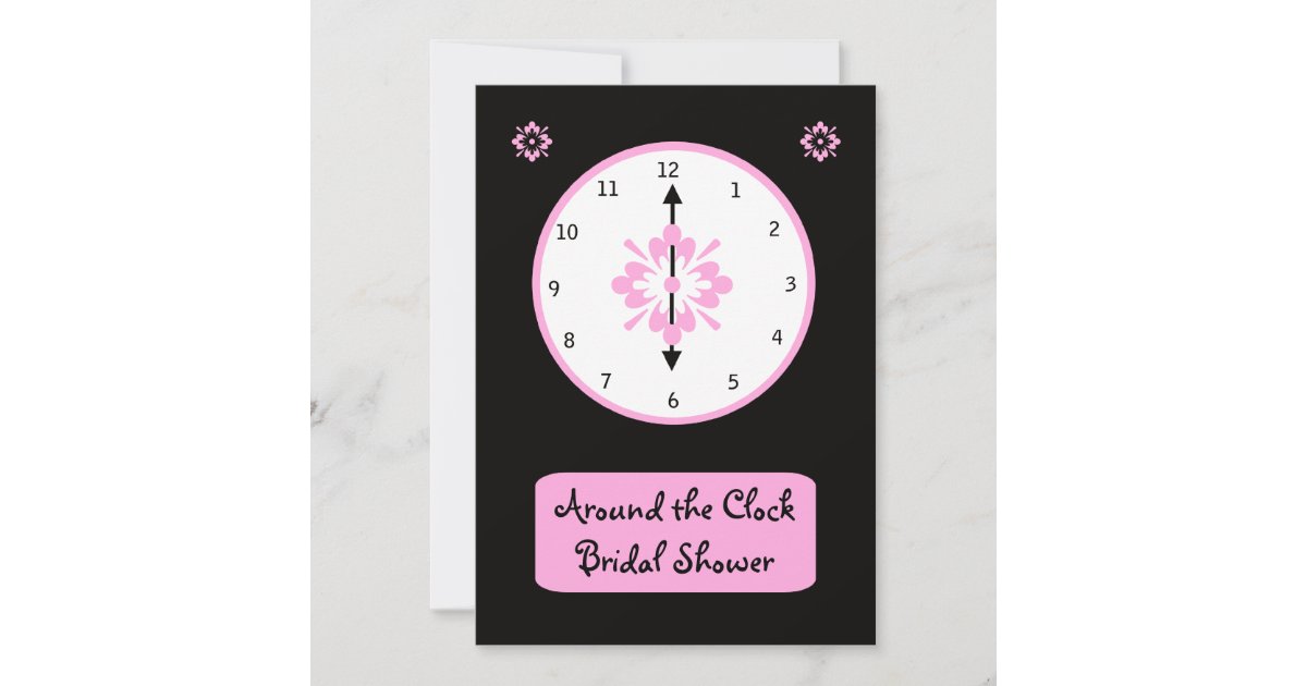 Around the Clock Bridal Shower Invitation Pink Zazzle