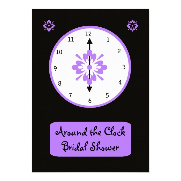 Around the Clock Bridal Shower Invitation   Violet