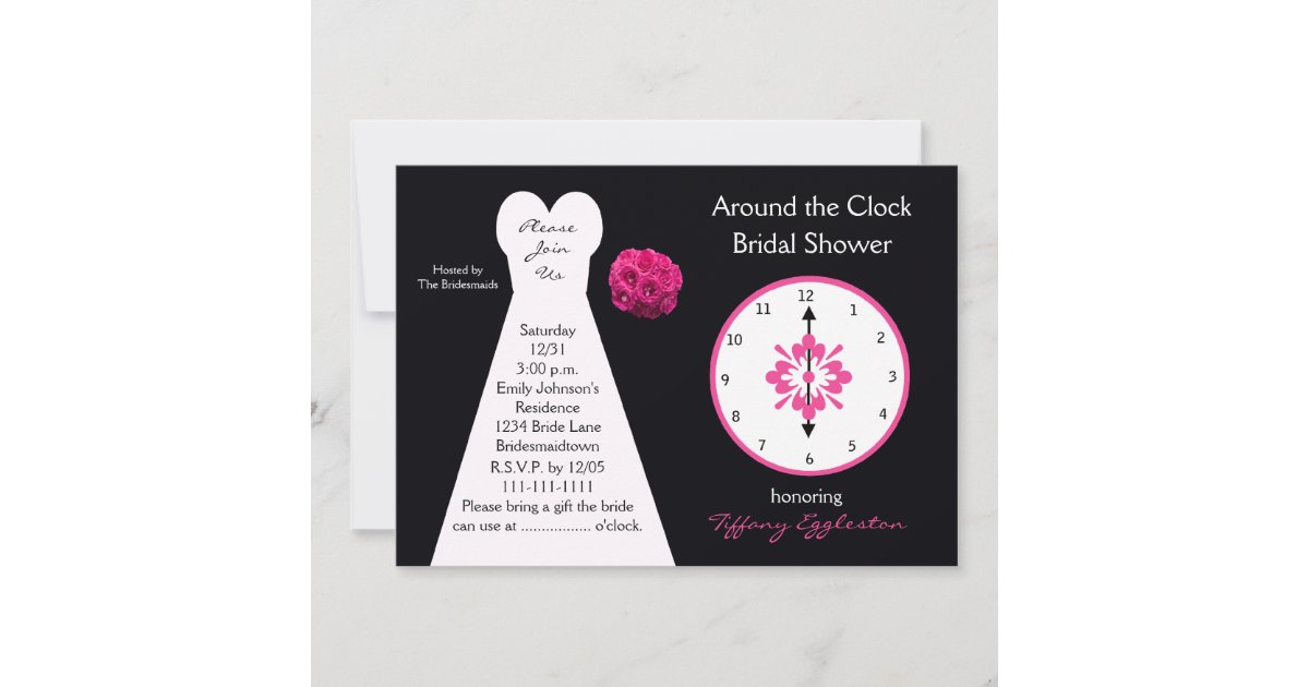 Around the Clock Bridal Shower Invitations Zazzle