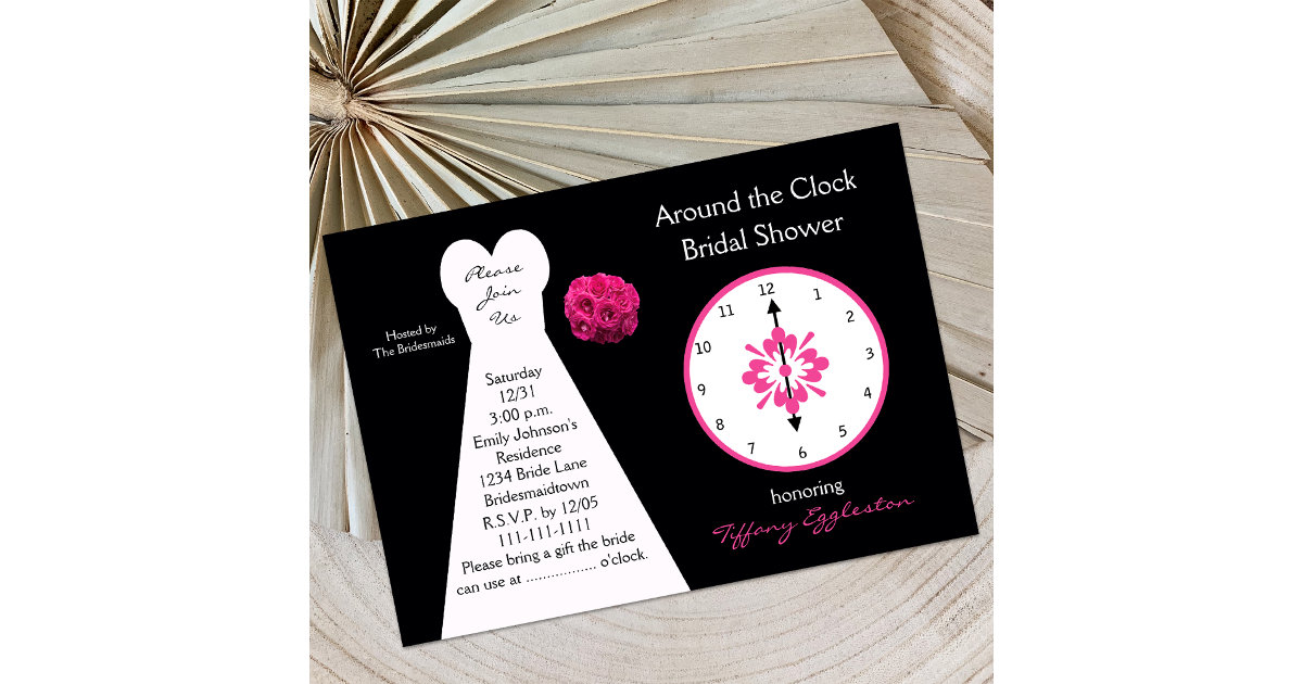 Around the Clock Bridal Shower Invitations Zazzle