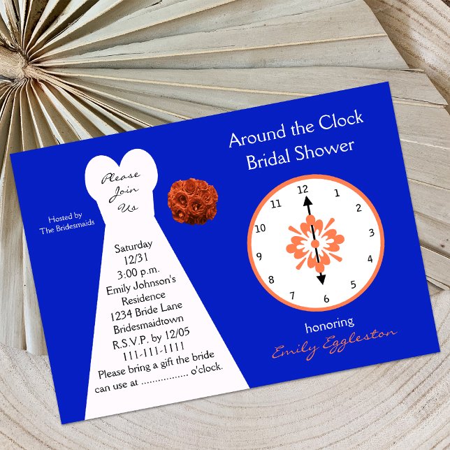 Around the Clock Bridal Shower Invitations -- Blue (Creator Uploaded)