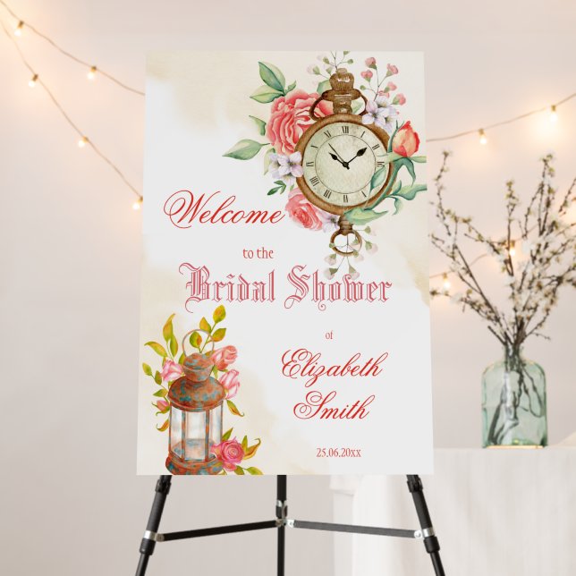 Around the clock bridal shower welcome sign (In Situ (Stand))