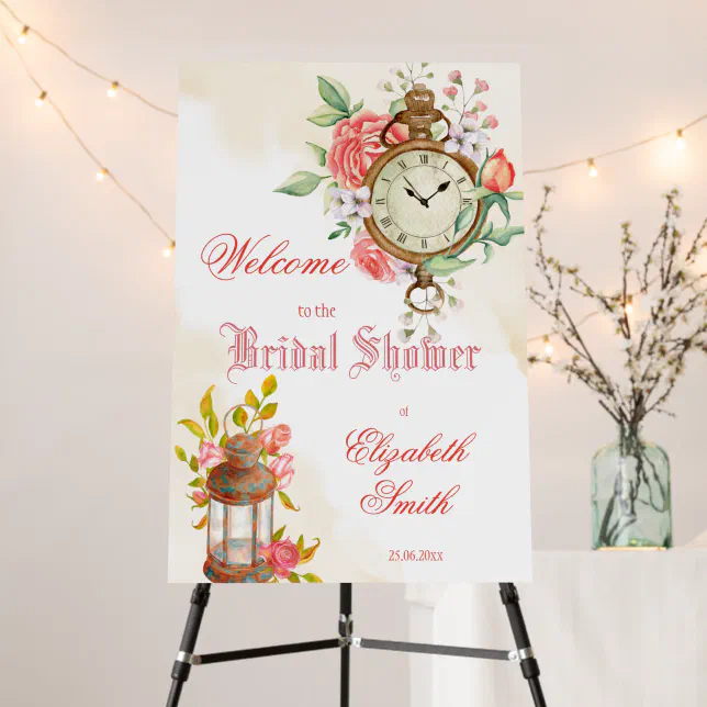 Around the clock bridal shower sign Zazzle