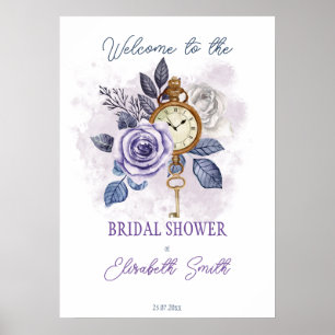 Around the clock bridal shower welcome sign
