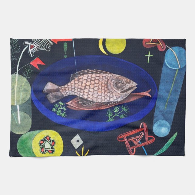 Around the Fish, Paul Klee Kitchen Towel (Horizontal)
