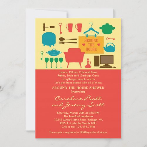 Around The House Couples Bridal Shower Invitation