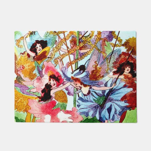 Around the Maypole Fairy Art by M T Ross Doormat