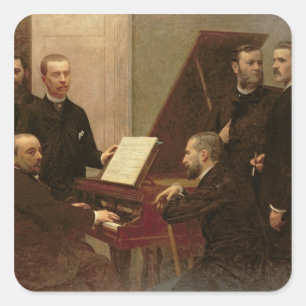 Around the Piano, 1885 Square Sticker