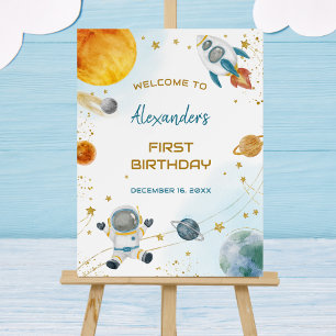 Around the Sun Space First Birthday Welcome  Foam Board