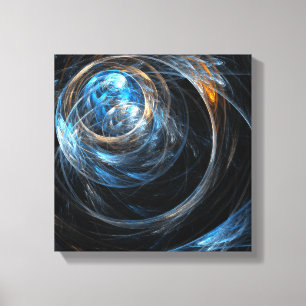 Around the World Abstract Art Black and White Canvas Print