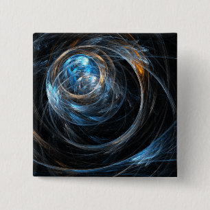 Around the World Abstract Art Button (square)