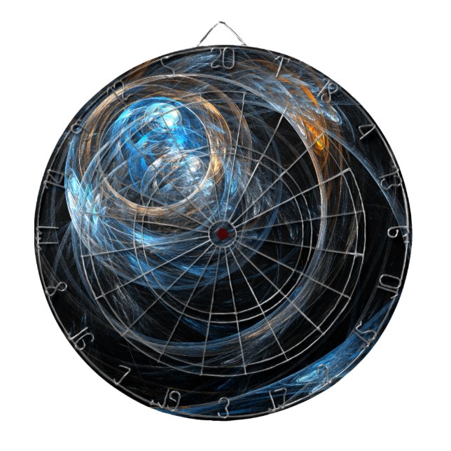 Around the World Abstract Art Dartboard With Darts (Front)