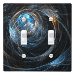 Around the World Abstract Art Double Toggle Light Switch Cover
