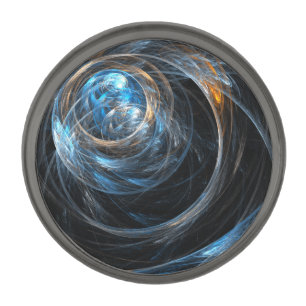 Around the World Abstract Art Gunmetal Finish Lapel Pin