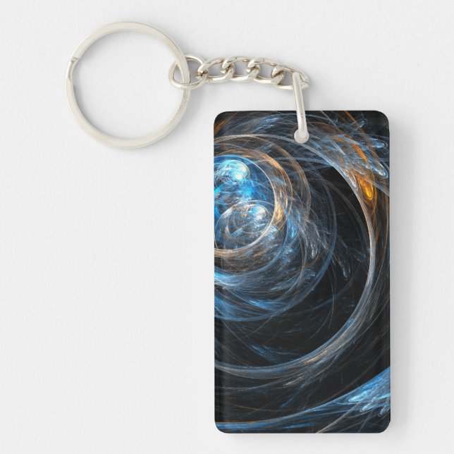 Around the World Abstract Art Keychain (Front)