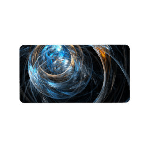 Around the World Abstract Art Label