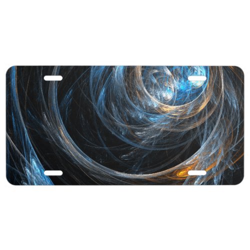 Around the World Abstract Art License Plate