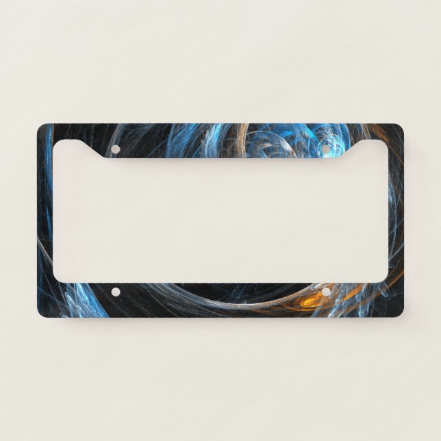 Around the World Abstract Art License Plate Frame (Front)