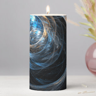 Around the World Abstract Art Pillar Candle