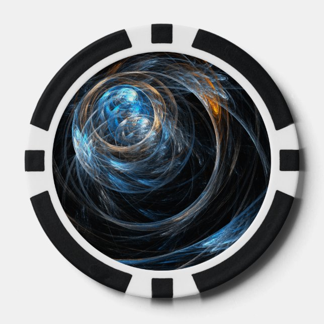 Around the World Abstract Art Poker Chips (Front)