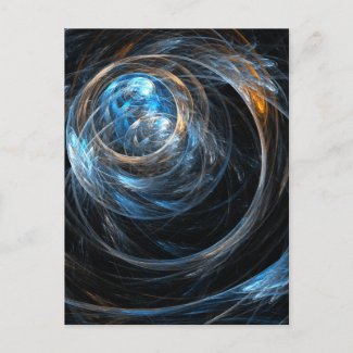 Around the World Abstract Art Postcard