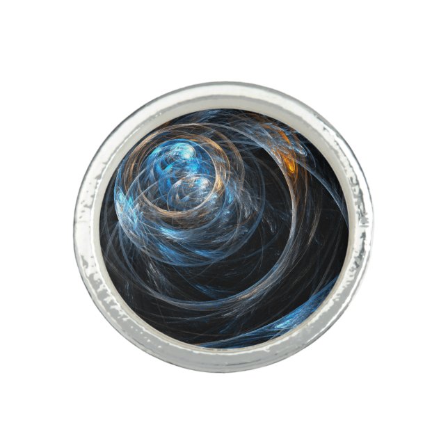 Around the World Abstract Art Ring (Front)