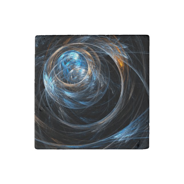 Around the World Abstract Art Stone Magnet (Front)