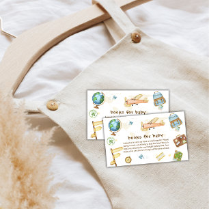 Around The World Airplane Books For Baby Shower  Enclosure Card