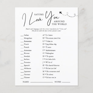 Around The World Bridal Shower Game