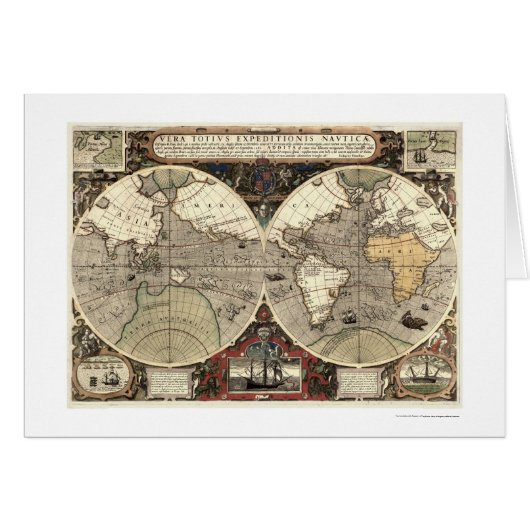 Around the World Drake Map - 1595 (Front Horizontal)