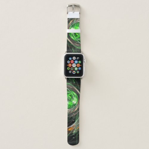 Around the World Green Abstract Art Apple Watch Band