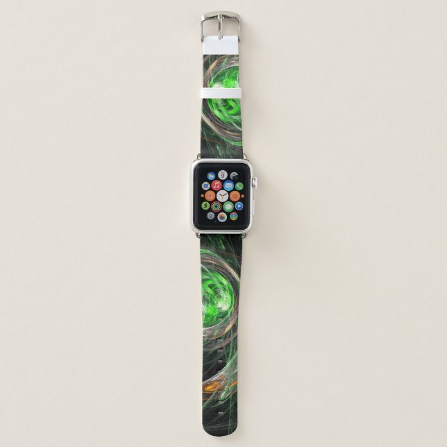 Around the World Green Abstract Art Apple Watch Band (Front)