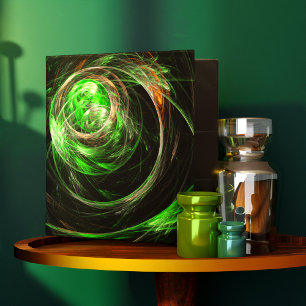 Around the World Green Abstract Art Binder