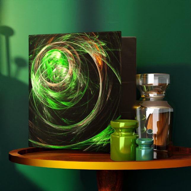 Around the World Green Abstract Art Binder (Around the World Green Abstract Art Binder)