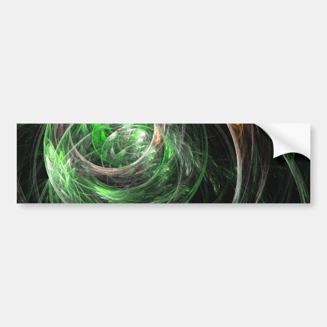 Around the World Green Abstract Art Bumper Sticker (Front)