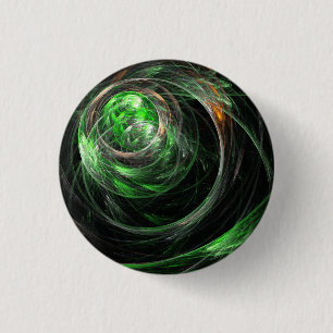 Around the World Green Abstract Art Button (round)