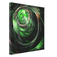 Around the World Green Abstract Art Canvas Print